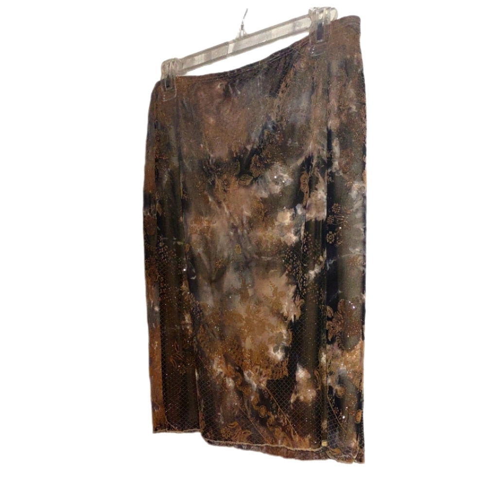2-pcs Mocha Brown Sparkly Skirt & Free Coordinating Top Combo - Picture 8 of 15